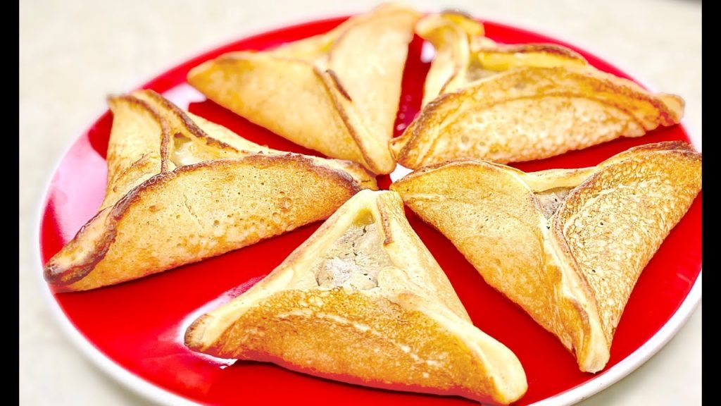 Арабские блинчики с курицей, грибами и сыром