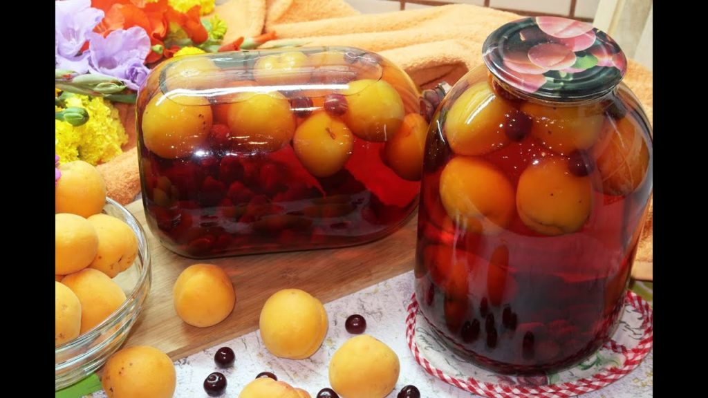 Вишнёвый компот с абрикосами на зиму. Рецепт компота на зиму