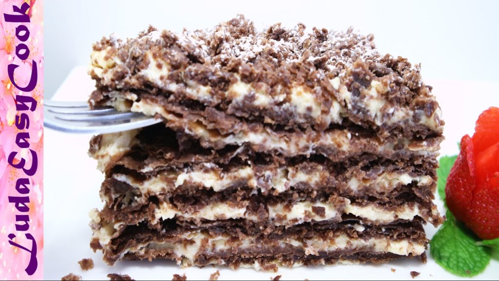 Вкусный Шоколадный Торт Наполеон Russian Napoleon CHOCOLATE Mille-feuille cake Люда изи кук Выпечка