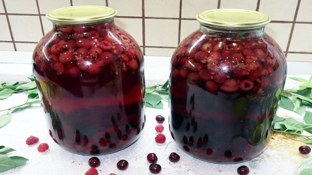 Вишневый компот с малиной на зиму. Рецепт компота из вишни и малины
