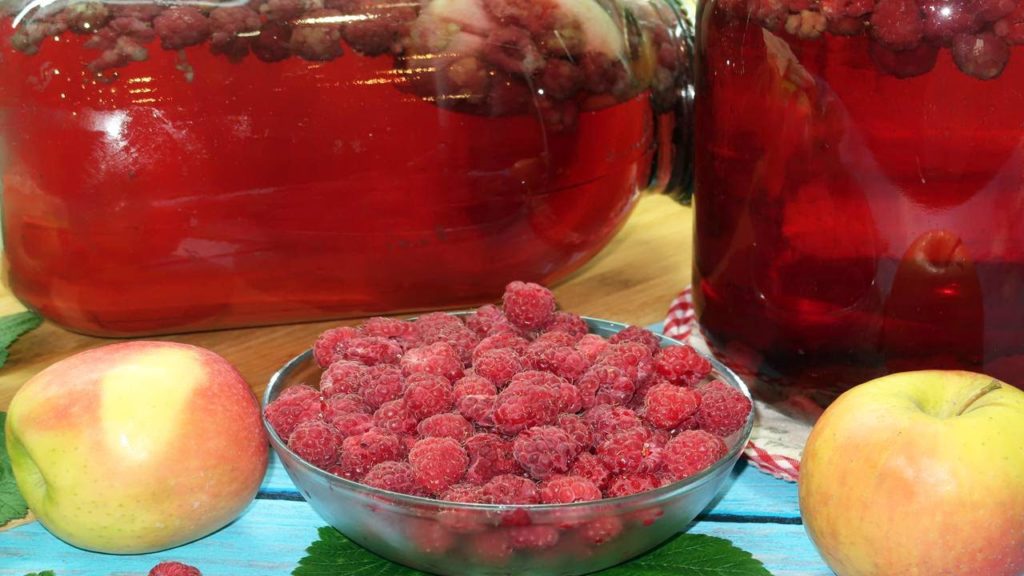 Очень вкусный компот из малины и яблок на зиму. Рецепты с малиной