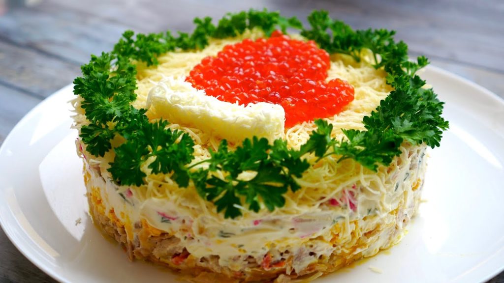 Салат "Варежка" к НОВОГОДНЕМУ СТОЛУ🎄| Очень ВКУСНЫЙ и СЫТНЫЙ