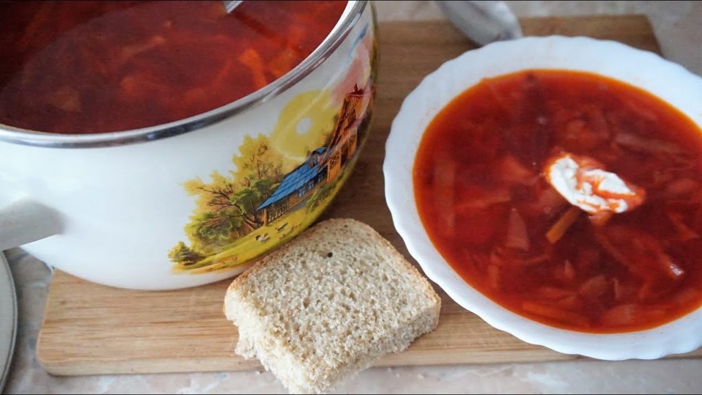 БОРЩ красный постный с фасолью. Как сварить борщ за полчаса.
