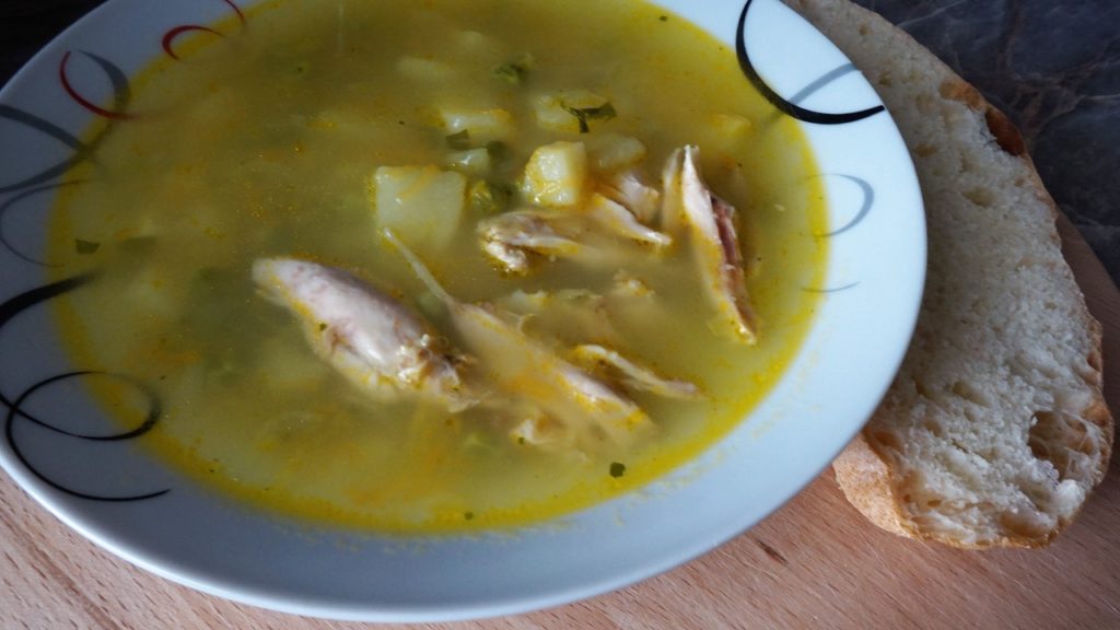 Суп картофельный с зелёным горошком/Potato soup with green peas