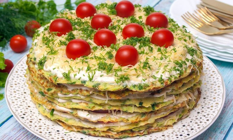 Хит сезона! Торт из кабачков!  Вкуснейшая закуска! Рецепт блинчиков из кабачков!