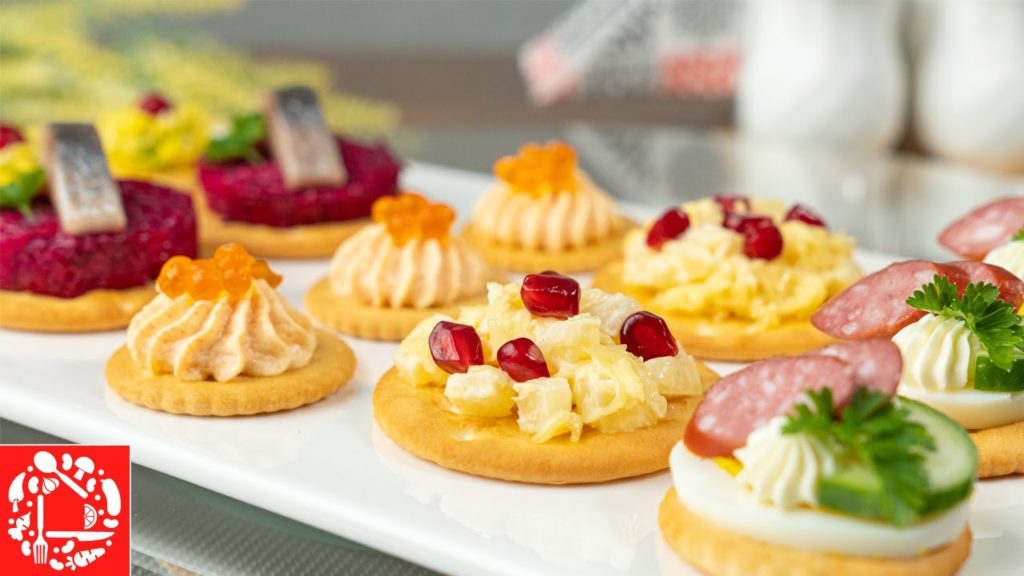 5 Легких ЗАКУСОК НА КРЕКЕРАХ на Праздничный Новогодний стол! Красиво, Вкусно и Бюджетно!