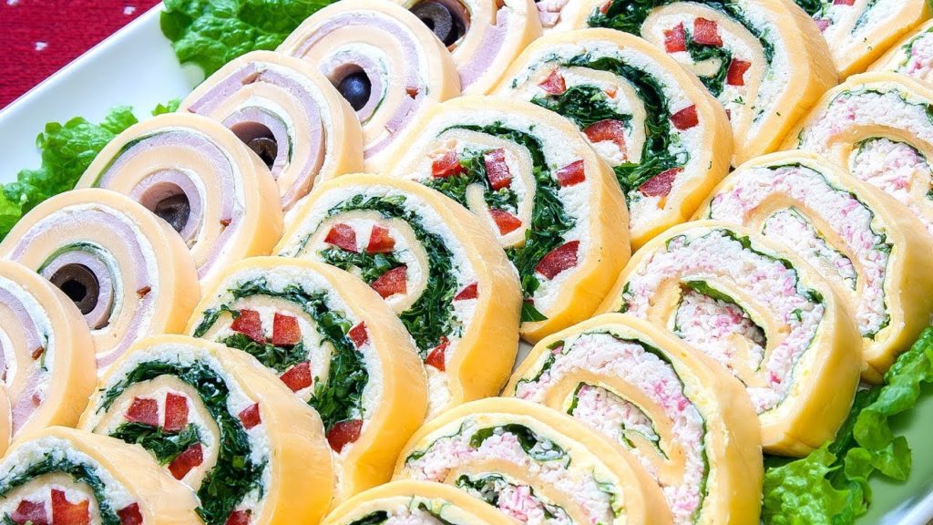 Праздничная закуска «Сырные рулетики» 3 вкусных рецепта!