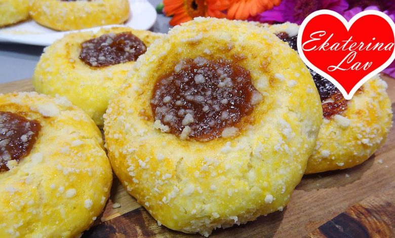 БУЛОЧКИ ЗА 40 МИНУТ! Без дрожжей, с джемом (повидлом), творожные! Buns with jam!