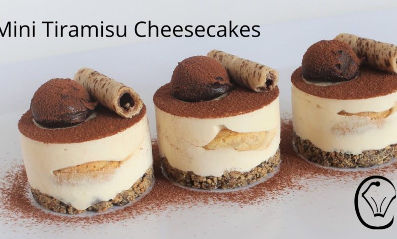 BEST Mini Tiramisu Cheesecakes Topped with Dark Chocolate Ganache Truffles Easy Make Ahead Dessert