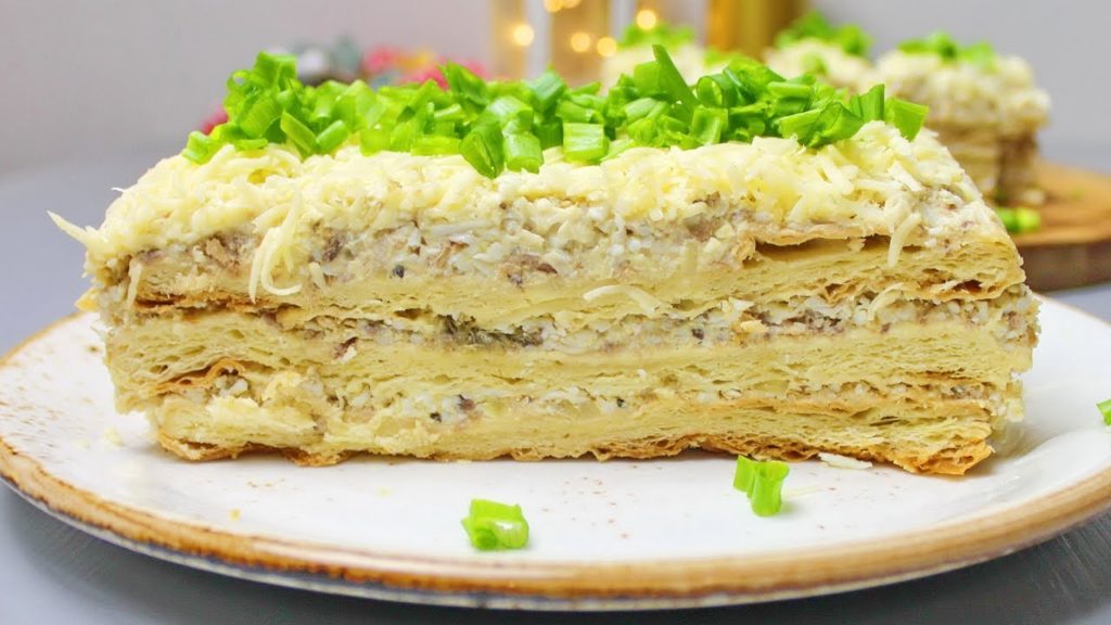 Закусочный Торт "Наполеон". Самая Вкусная Закуска Салат на Новогодний Праздничный стол 2022