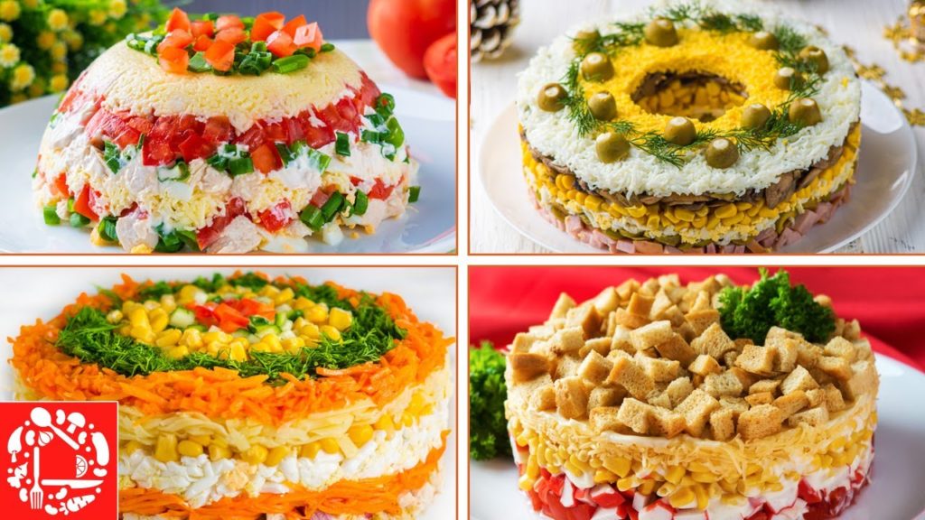 4 Салата Слоями на Новый Год 2023! Красивые и Вкусные!