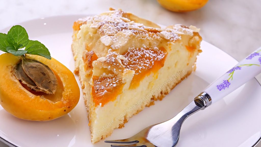 🍑 Быстрый и вкусный пирог с абрикосами и миндалем! Тесто за 5 минут + выпечка! Самый простой рецепт!
