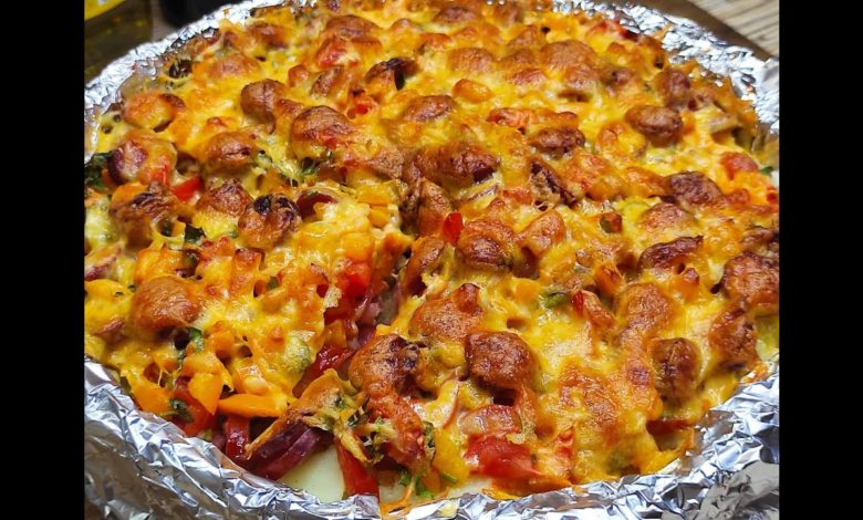 Картофельная запеканка  с копчёностями ! Самый быстрый способ!
