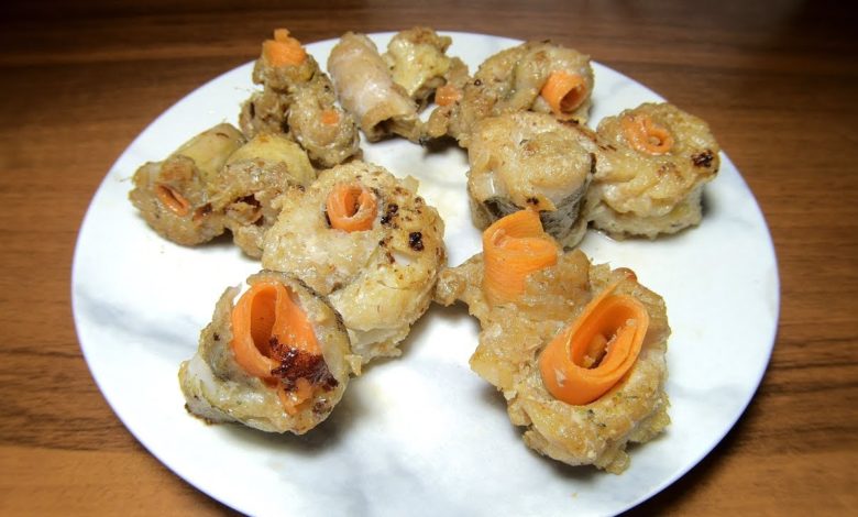 Рыбные спиральки с морковью. Рецепт интересной закуски