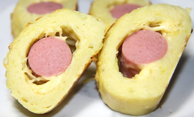 Оригинальная закуска из сосисок, сыра и картошки. Простой рецепт