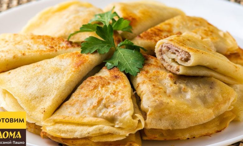 БЛИНЧИКИ С МЯСОМ По Рецепту Бабушки. Не успевают даже остыть!