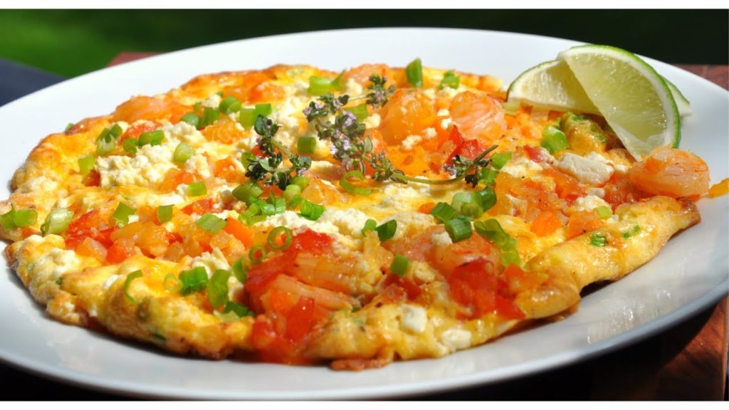 Омлет на сковороде с креветками. Вкуснятина НА ЗАВТРАК за считанные минуты.