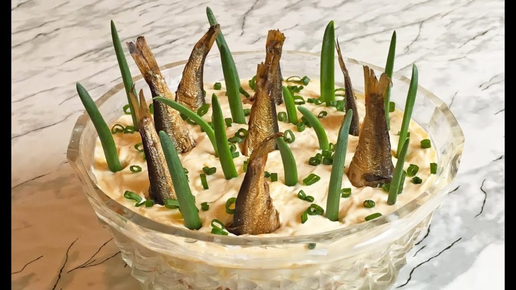 Салат "Рыбки в Пруду" / Салат со Шпротами / Salad with Sprats / Праздничный Салат / Новогодний Салат Салат "Рыбки в Пруду" / Салат со Шпротами / Salad with Sprats / Праздничный Салат / Новогодний Салат