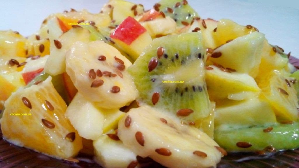 Фруктовый салат с биойогуртом, яблоком, апельсином и бананом / Вкусно и Просто Фруктовый салат с биойогуртом, яблоком, апельсином и бананом / Вкусно и Просто