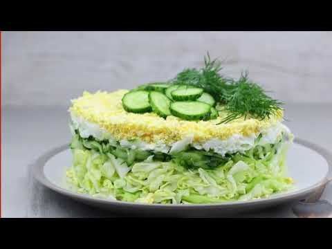 Слоёный салат из молодой капусты, огурцов и яиц   торжество свежести и гармонии вкуса