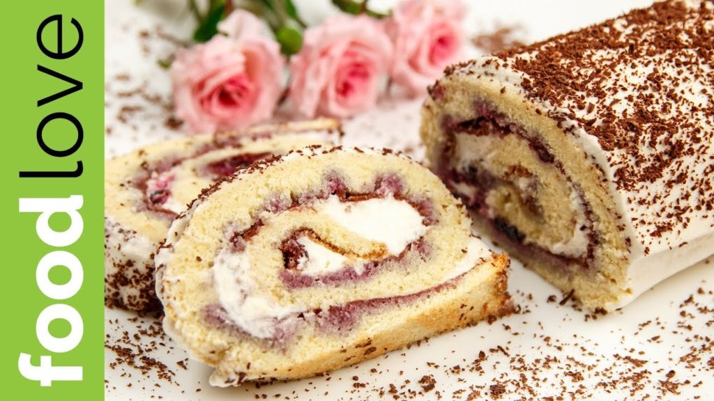 БИСКВИТНЫЙ РУЛЕТ с черной смородиной. Простой рецепт | Десерт | FoodLove БИСКВИТНЫЙ РУЛЕТ с черной смородиной. Простой рецепт | Десерт | FoodLove