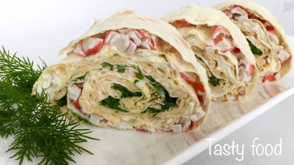 Обалденная Закуска Рулеты с Лаваша! Салат С Крабовыми Палочками!