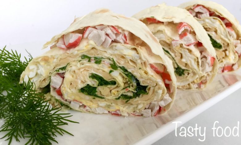 Обалденная Закуска Рулеты с Лаваша! Салат С Крабовыми Палочками!