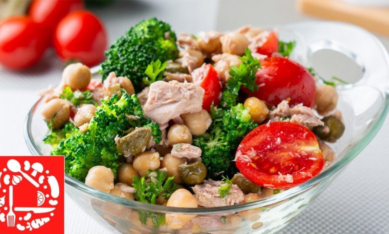 Простой Рецепт Вкусного Салата. Салат с тунцом и овощами без майонеза