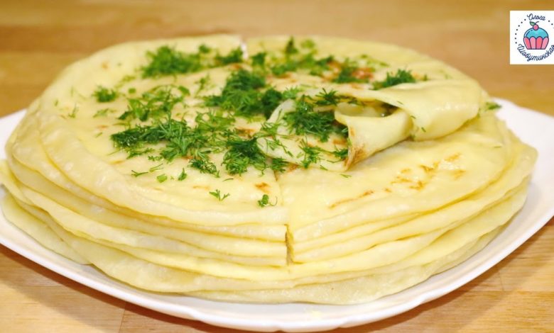 ХЫЧИНЫ с Картофелем и Сыром или Лепёшка с Начинкой На Сковороде