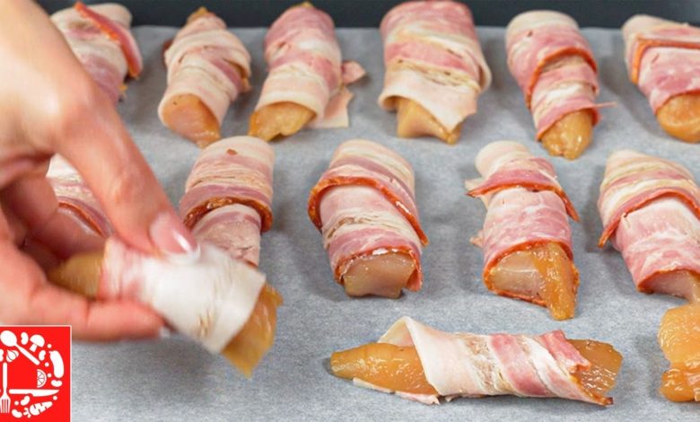 Такое Блюдо оценят все гости! Очень вкусно! Куриное филе в беконе