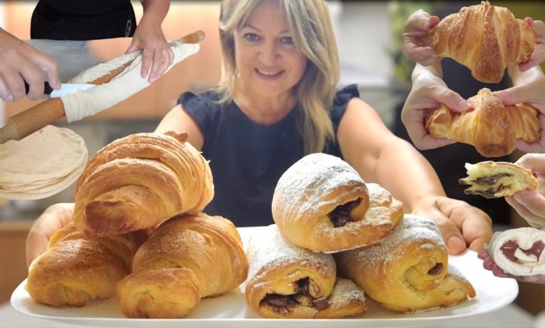 CROISSANT E SACCOTTINI SFOGLIATI 🥐metodo semplificato 🥐SENZA UOVA