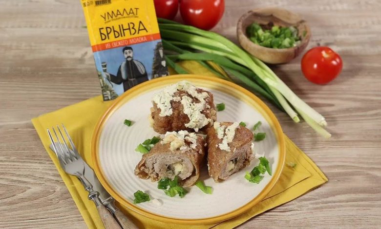 Мясные рулетики с брынзой