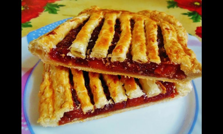 Пирог из Слоеного Теста со Сладкой Начинкой. Начинка не вытечет.