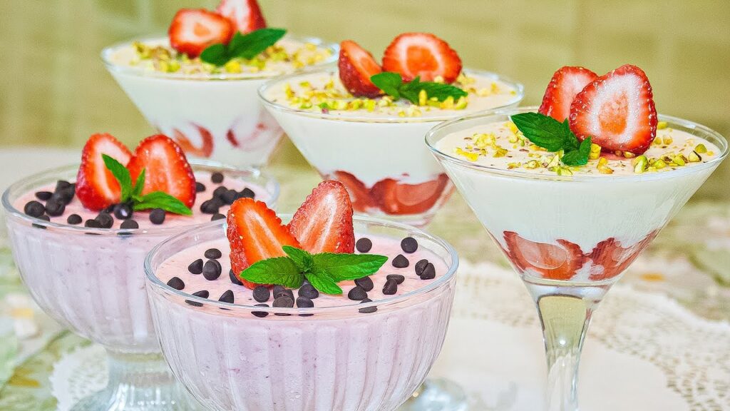 🍓Творожно-сметанный десерт с клубникой, рецепт вкусного и легкого десерта!