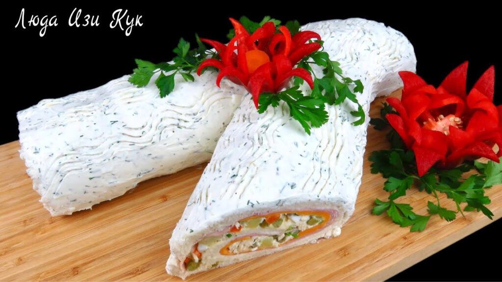Новинка🎄Рождественское Полено салат Оливье, Люда Изи Кук салат на Новый год 2025 новогодняя закуска