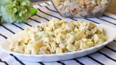 Photo of Салат «Балерина» /  ДВА  салата  за ПЯТЬ МИНУТ с ананасами и курицей