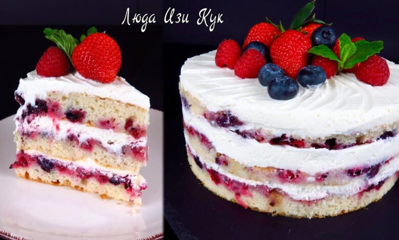 🍰 ТОРТ НА СГУЩЕНКЕ за 30 минут «Ягодное настроение» Люда Изи Кук как приготовить быстрый торт рецепт