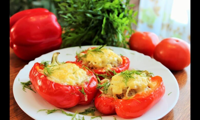 ФАРШИРОВАННЫЙ ПЕРЕЦ, запеченный под сыром! Вкусно и просто!