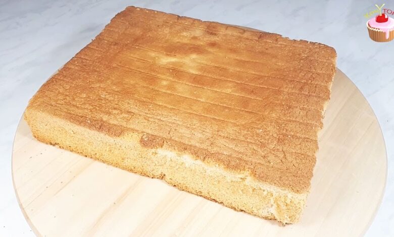 Пышный классический ПРЯМОУГОЛЬНЫЙ бисквит (22×28 см) 🍰 Как собрать торт ЕЛКА 🎄 БЕЗ форм и шаблонов❓