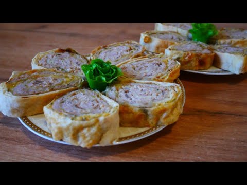 Закуска из лаваша Лаваш запеченный с фаршем и сыром Закуска из лаваша Лаваш запеченный с фаршем и сыром