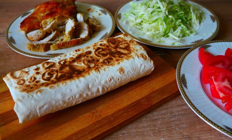 Шаурма с курицей и овощами Шаурма в домашних условиях