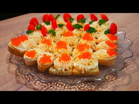 Закуска в тарталетках с очень вкусной начинкой на праздничный, новогодний стол Закуска в тарталетках с очень вкусной начинкой на праздничный, новогодний стол