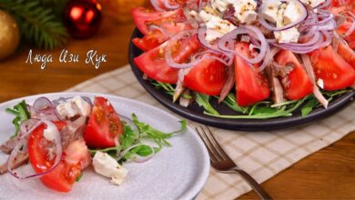 Photo of 🥩🍅 Быстрая ЗАКУСКА САЛАТ С ЯЗЫКОМ и помидорами — нежно, ярко, по-праздничному! Люда Изи Кук рецепт