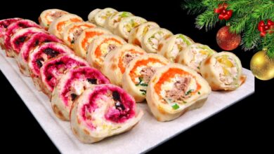 Photo of 🌯 Праздничные закуски Лаваш с начинками 3 рулета с начинками ярко, просто вкусно Люда Изи Кук