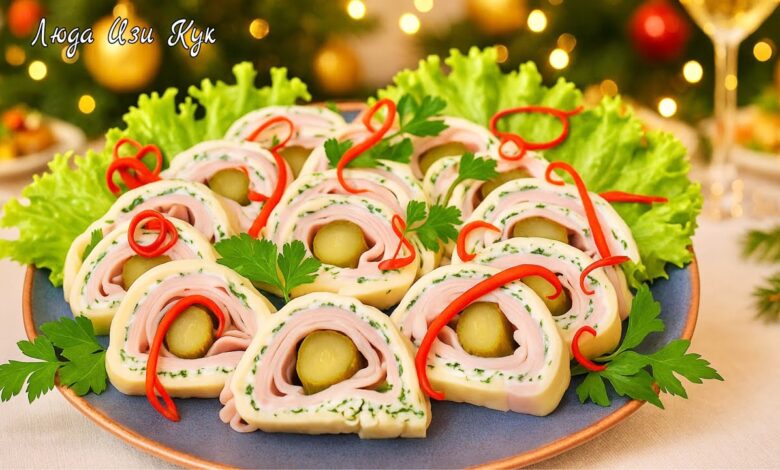 🎄 Красивая закуска для праздничного стола 🧀 Сырный рулет с ветчиной. Без теста и без духовки. 2027