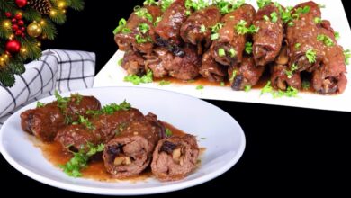 Photo of 🥩Вертуны-Мясные пальчики с грибами и черносливом в ароматном соусе. Горячее блюдо, мясная закуска