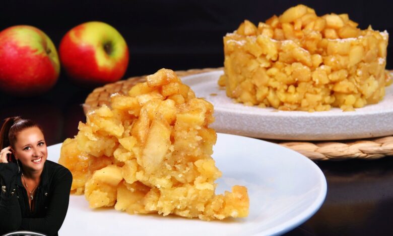🍎 Рваный яблочный пирог на сковороде за 10 минут, быстрый и вкусный десерт с яблоками без духовки.